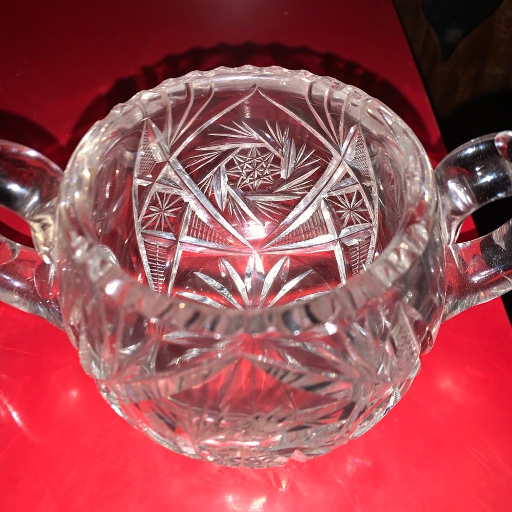 American Brilliant Period Cut Glass Creamer & Sugar Bowl - Picture 12 of 16